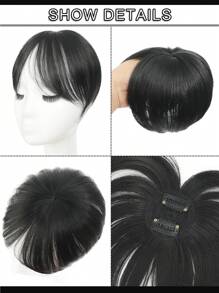 1 Stück zwei BB Clip gerade Pony Haarverlängerung, natürliches unsichtbares Kopfschwung-Stil, hitzebeständige synthetische Fasern, geeignet für den täglichen Gebrauch von Frauen