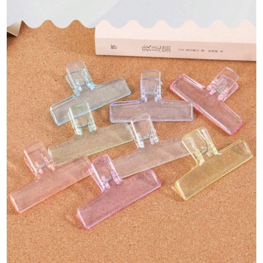 Paper Clips Transparent Binder File Documents Tickets Organizer Bookmarks Index Page Holder Office Binding Supplies - Multicolor - View 1