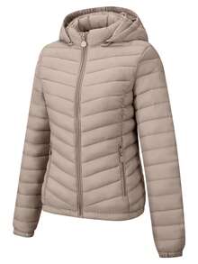 Risissida Women's Autumn Minimalist Hooded Cape Jacket - No Zipper Design, Practical Pockets - Dusty Pink - View 4