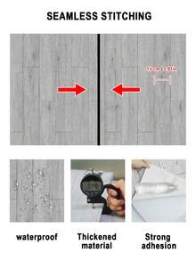 1 Roll 40cm (15.7in) Wide Light Gray Wood Grain Self-Adhesive Floor Sticker, Waterproof Moisture-Proof Anti-Slip Vinyl Floor Decal, Removable For Bathroom Kitchen Living Room Home Decor - A - View 12