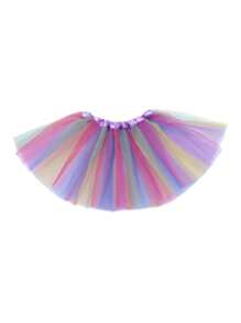 6-lagiger Tüllrock, Regenbogen 30cm Ballettrock, Partykostüm Tüllrock, Karneval Weihnachten Halloween Geschenke, geeignet für Outdoor, Party, Cosplay, Ballett, Laufen, Prinzessinnen-Hochzeit, geeignet für 3-12 Jahre alt