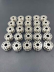 Set de 25 piezas Bobinas para máquina de coser industrial, Accesorios de bobinas de máquina de coser de acero inoxidable para uso doméstico, Piezas de máquina de coser vintage - Plateado - Ver 8