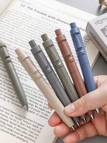 1pc Multi-Color Moai Statue Click Pen, Universal, Large Capacity, Beautiful Black Ink, Quick Drying, Exam Signature Pen, Moai Statue Retractable Ballpoint Pen, Low Center Of Gravity, Mini Pocket Pen, Large Ink Capacity, Black Ink, Suitable For School, Gathering, Office Back To School