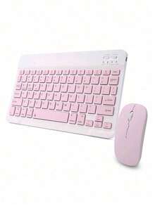 Macaron Color Wireless Bluetooth Keyboard And Mouse Kit Suitable For PC, IPad, Tablet And Notebook - 玫瑰紅 - 查看 3