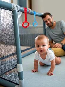婴儿拉起环 婴儿床站立辅助环 婴儿床健身环 运动技能开发 婴儿床拉环 幼儿行走训练工具 适合6-18个月宝宝