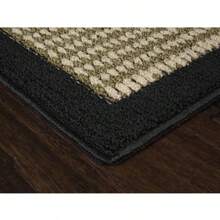 1'8"X2'6" Farmhouse Faux Sisal Olefin Black Border Indoor Accent Rug