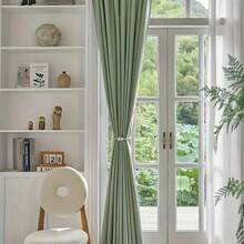 1 件 100% 遮光纯绿色窗帘，适用于别墅、农场、阳台、客厅、卧室，140 GSM 遮光窗帘 - 綠色 - 查看 7