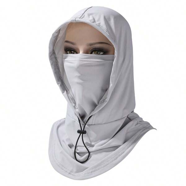 2-In-1 Breathable Sun-Proof Full Head Hood With Detachable Face Mask, Suitable For Cycling, Motorcycle, Fishing.