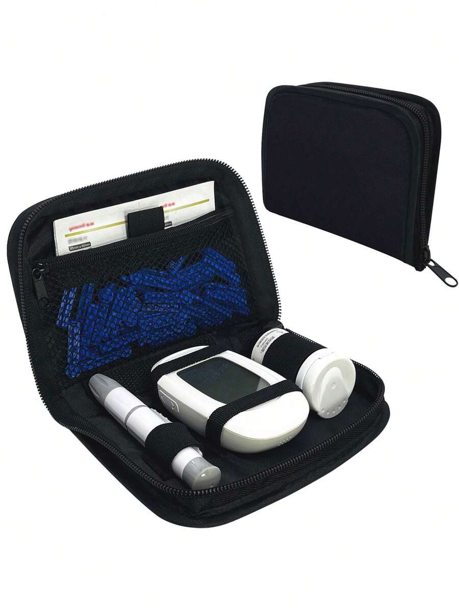 糖尿病用品箱，糖尿病旅行箱整理套件，隔热便携式胰岛素冷藏袋 - 友好型冷冰袋物理冷藏盒轻便简易拉链手提袋糖尿病旅行箱，便携式药物冷藏袋，用于胰岛素笔和血糖监测仪用品 - 彩色 - 查看 1