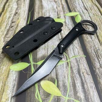 1 pieza, Cuchillo de fruta portátil para el hogar, cuchillo de cocina, diseño de quilla integrado, hoja fija, afilado, utensilio de cocina multiusos, equipado con funda, adecuado para camping al aire libre, cocina, regalos festivos