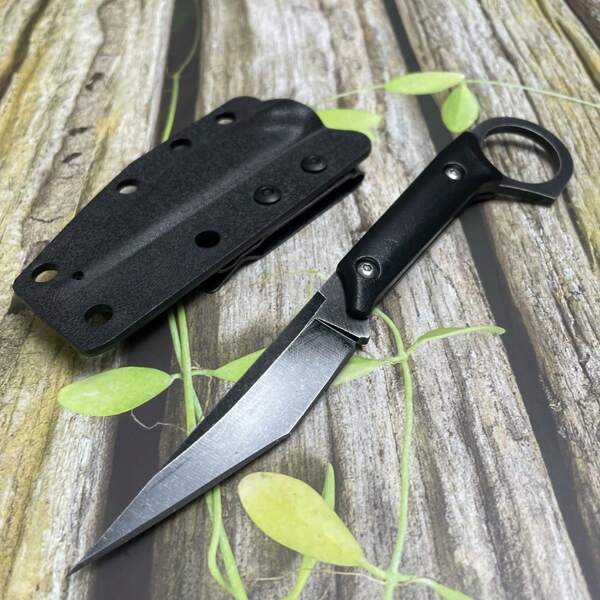 1 pieza, Cuchillo de fruta portátil para el hogar, cuchillo de cocina, diseño de quilla integrado, hoja fija, afilado, utensilio de cocina multiusos, equipado con funda, adecuado para camping al aire libre, cocina, regalos festivos