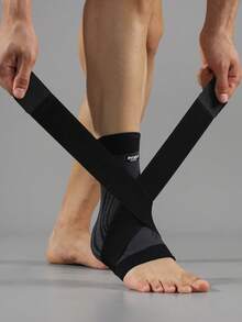 JINGBA SUPPORT 1 件透气压缩踝套，带可调节绑带 - 男女通用，适合篮球、羽毛球和健身房训练，适合男女脚踝健身房配件