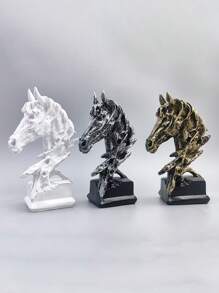 1 Stück Harz Pferdekopf Skulptur, kreative vintage Tier Themen dekorative Statue, geeignet für Heim Büro Dekoration, Wohnzimmer, Bar, Eingang, Harz Ornament, Handwerk, Büro, Garten und Geschenk, Geschenk für Pferdeliebhaber