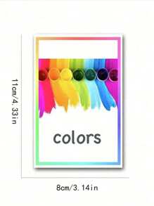 12 piezas Tarjetas impermeables de reconocimiento de colores, tarjetas de educación temprana de colores para preescolar, estudiantes, artículos de papelería, útiles escolares, regalo de cumpleaños, regalo festivo