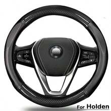 Car Steering Wheel Cover For Holden, Durable Leather & Carbon Fiber Cover With Anti-Slip Lining, For Steering Wheel With A Diameter Of 37-38 Cm,Black Auto Accessories - màu đen - Xem 1