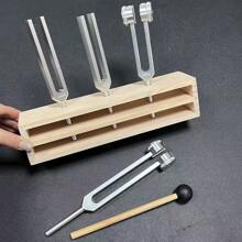 Ear Cleaning Professional Tuning Forks Therapy Set - 128Hz, 512Hz, 432Hz, 256Hz Yoga And Meditation Body-Weight Tuning Forks - Frequency Relaxation Device With Suspension Frame