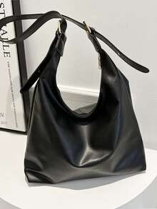 复古大容量柔软纯色女士单肩包，百搭斜挎包，手提包，女士流浪汉单肩包，大容量吊带斜挎包，手提包，休闲工作包