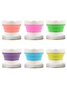 1 pezzo Porta-pennelli multicolore, tazza pieghevole mini in silicone per lavare i pennelli ad acquerello, secchiello portatile per la pulizia dell'arte, perfetto per la pittura, il disegno e la creazione artistica, strumento essenziale per artisti, accessorio artistico vivace, supporto per pennelli in silicone durevole, bottiglia spray mini pieghevole in silicone per un uso versatile come portapenne, articoli per il ritorno a scuola, forniture scolastiche