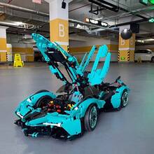 Über 1000 Stücke blaue Superbauklötze zum Zusammenbauen, 1:14 Maßstab Rennmodell, aus ABS Material gefertigt, kreatives Montagemodell, Geburtstagsgeschenk, Weihnachtsgeschenk, Halloween Geschenk, Batterien nicht enthalten, geeignet ab 14 Jahren. - Verschiedenfarbig - Übersicht 7