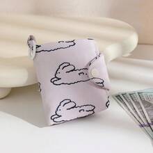 Versatile Minimalist Ditsy Floral Canvas Coin Purse ID Card Holder Earbud Pouch Lipstick Pouch,Keychain Wallet - Multicolor - View 11