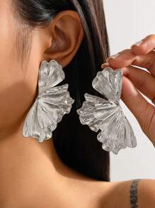 Pendientes con diseño exagerado de hoja de arce 2025 para mujeres, pendientes geométricos con perforaciones de estilo punk, joyas punk, joyería steampunk