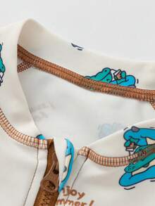 Balabala Traje de baño de una pieza para niños y niñas, protección solar para bebés, resistente al cloro - tinte verde - Ver 6