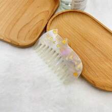 1 PIEZA Peine de acetato de lujo de inspiración felina con dientes anchos - Herramienta de peinado con diseño animal, ideal para viajes, fiestas, kit de maquillaje y como regalo