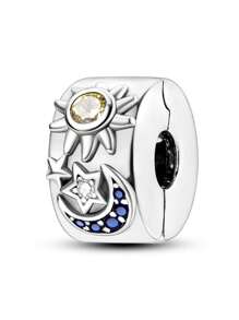 Silberplattiert Dekor Mond Sonne Stern Hufeisen Katze Stern Serie Anhänger Anhänger Kugel geeignet für Armbänder DIY Damen Schmuck