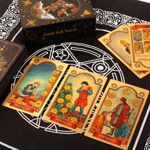 1 张 78 张塔罗牌，附带指南，金箔塔罗牌，PVC 塑料卡，防水耐用，磁性礼品盒，适用于占卜、分析和建议、纸牌游戏、棋盘游戏卡，可用作生日礼物。 - Gold Foil Tarot - 查看 4