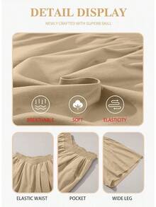 Womens Plus Size Shorts Casual Elastic Waist Drawstring Comfy Lightweight Summer Shorts With Pockets(1X-5X)