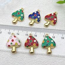 8pcs Colorful Mushroom Necklace Pendant DIY Making Earring Bracelet Keychain Mushroom Jewelry Accessories Charm Jewelry