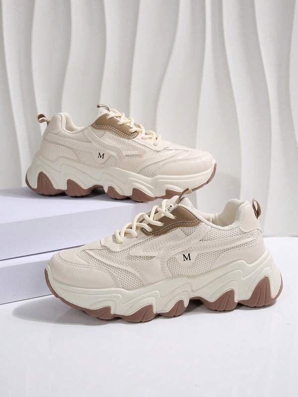Women's Casual Sneakers, Fashion Flat Shoes, Durable Non-Slip Lace-Up Athletic Shoes, Suitable For Leisure, Walking, Running, Jogging - Solid Color, Round Toe, Low-Top For All Seasons, With Soft Fabric Lining And Rubber Sole