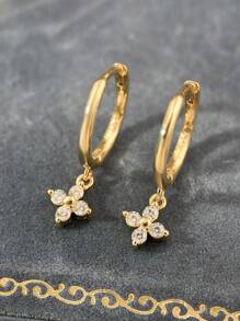 1 par de clips para orejas de plata de ley 925 con flor y diamantes para mujeres, pendientes elegantes y lujosos de joyería fina para boda, fiesta, regalo de fiesta o festivo