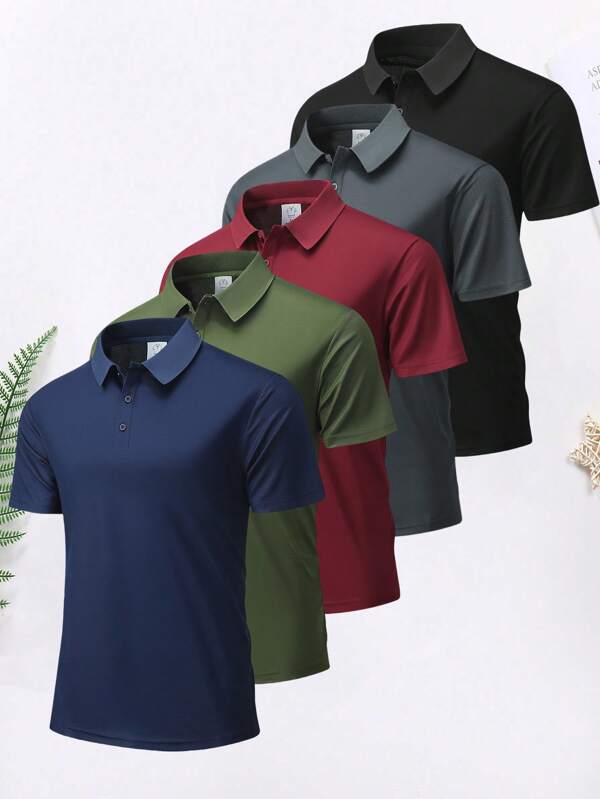 Camisa polo casual de golf para hombres, de manga corta, transpirable y de secado rápido, para uso diario/hogar/deporte