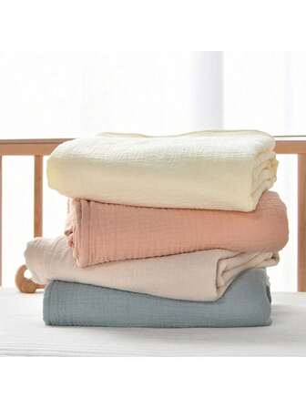 夏季好物 1 件婴儿双色柔软亲肤毯，轻盈温和，适合新生儿和婴儿、日常外出和婴儿车罩