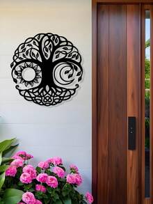 1 件金属星星和月亮剪影墙饰，适用于室内/室外家居装饰、乔迁礼物、客厅、厨房、浴室、卧室墙壁艺术 - 彩色 - 查看 8