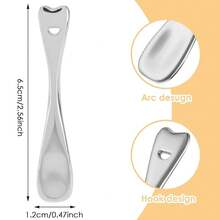 THE Mini Spoon Face Spatula Makeup Small Skincare For Cosmetics Mask Make Up Tool Beauty Skin Care Lotion Cosmetic Facial Spatulas Cream Product Moisturizer Applicator Tiny Scoop Lip Scooper - Silver - View 5