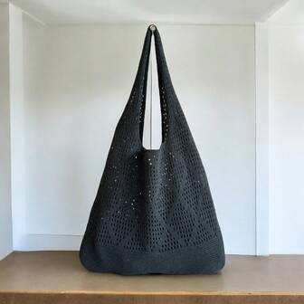 Women's Summer Beach Bag White Bag Crocheted Bag, Large Capacity Handbag, Fashionable Tote Bag, Bags For Women,Messenger Bag, Vacation Travel Bag, Lunch Bag, Women's Travel Essentials, Suitable For School College Students, Business Ladies, Clothing Matching, Picnic Accessories, Shopping Festival Essentials, Teacher Gifts, Wedding Bridesmaid Gifts