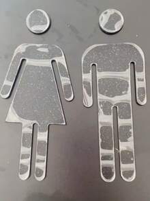 2mm Acrylic Mirrored Bathroom Signage Sign For Company Decoration - Plateado - Ver 5