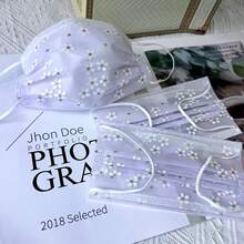 30pcs Cherry Blossom Print Breathable Mesh Face Masks - Elastic Retro Style For Spring Summer Autumn, Unisex Adults & Multiple Colors, Japanese Korean Fashion Series, Outdoor Casual Wear, Durable Elastic Band, Lightweight Fabric