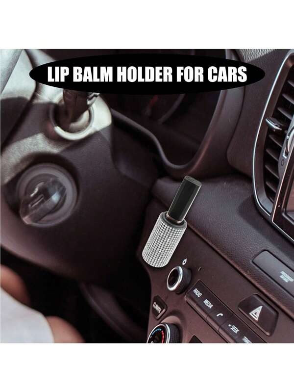 1 Pack Upright Car Holder, Bling Insulating Lip Balm Holder,Rhinestone Car Accessories For Women Interior,Suitable For Most Vehicles.