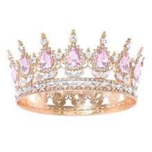 1pc Elegant Baroque Style Diamond Tiara, Luxury Princess Bridal Crown, Shining Round Headpiece For Women, Exquisite Wedding Hair Accessories, Not Washable, Special Occasion Jewelry