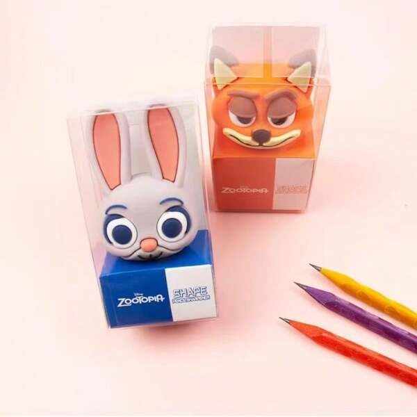 1pc, 12pcs Creative Cartoon Mickey & Rabbit Pencil Sharpeners, Minnie Shaped Student Pencil Sharpener, Learning Supplies & Gift Set School Supplies,Back To School
