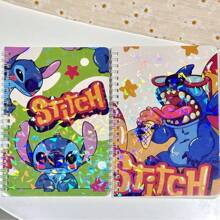 1pc, Cartoon Notepad, Glitter Coil Book, Cartoon Notebook, Books, Notebook, Desk Accessories, Office Supplies, School Supplies, Homework Book, Glitter Notebook, Diary, Handbook, Notepad, Birthday Gift School Supplies, Back To School