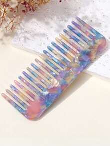 迷你尺寸彩色醋酸梳，复古时尚醋酸发梳，便携式洗发美发梳，宽齿梳，大理石纹防静电便携耐用流行创意发梳，可作为礼物送给家人和朋友，整理头发使头发顺滑，适合女孩外出旅行时使用，发刷、梳子、美发工具、美发产品及配件，适用于理发沙龙美容旅行必需品