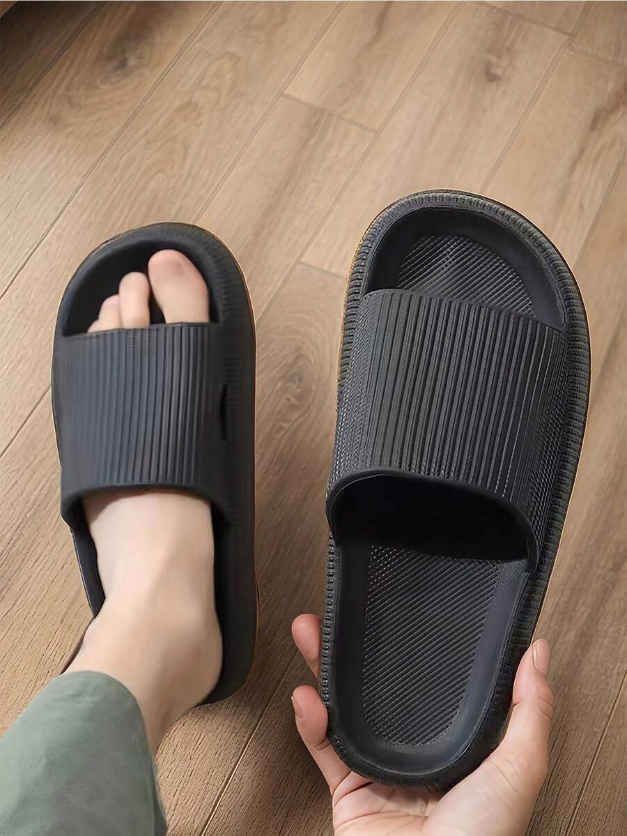 Men's Summer Casual Slippers, [Anti-Slip Bathroom Slippers], Minimalist Fashion Style, Soft & Comfortable Lightweight EVA Material, Quiet, Quick-Dry, Anti-Odor, Non-Slip For Beach/Bathroom - Multicolor - View 1