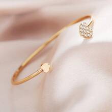 Brazalete joya con diseño único minimalista con forma de corazón de rhinestone