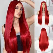Pink Long Wig For Women Straight Synthetic Wig Soft Fiber Synthetic Hair Heat Resistant Wigs For Girls Party Cosplay Use 30 Inch - Nhiều màu - Xem 12