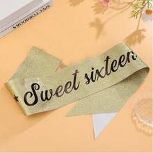 1PC Custom Sash Personalized Glitter Sash Party Accessory For Birthday Wedding Party Celebrations,Graphic Print - Multicolor - View 4