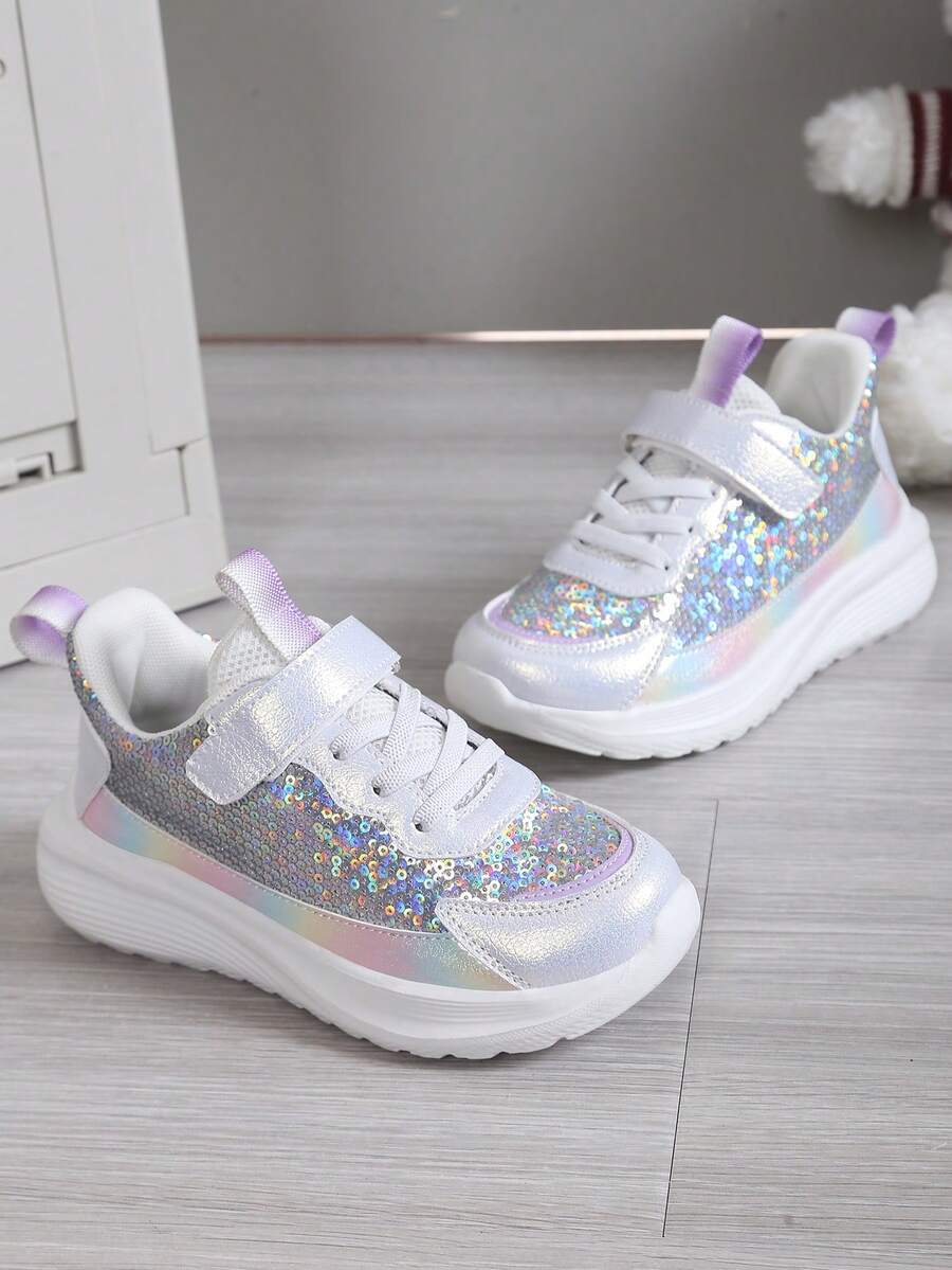 1 Paio di scarpe sportive per bambini alla moda, confortevoli e leggere. Scarpe da corsa traspiranti in rete traforata per grandi bambini per l'estate. Scarpe da studente da indossare quotidianamente, con suola in EVA antiscivolo e durevole. Plantare sagomato, vestibilità stabile, suola morbida e lucida, adatte per uso quotidiano e per la corsa - rosa viola - Visualizzare 1